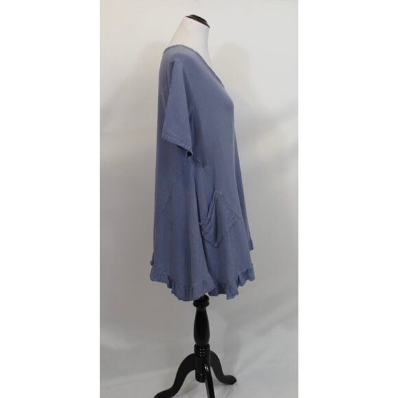 OH MY GAUZE Sz 1 S/M Nancy Tunic Blouse Top Sea Blue NWT - Picture 5 of 8